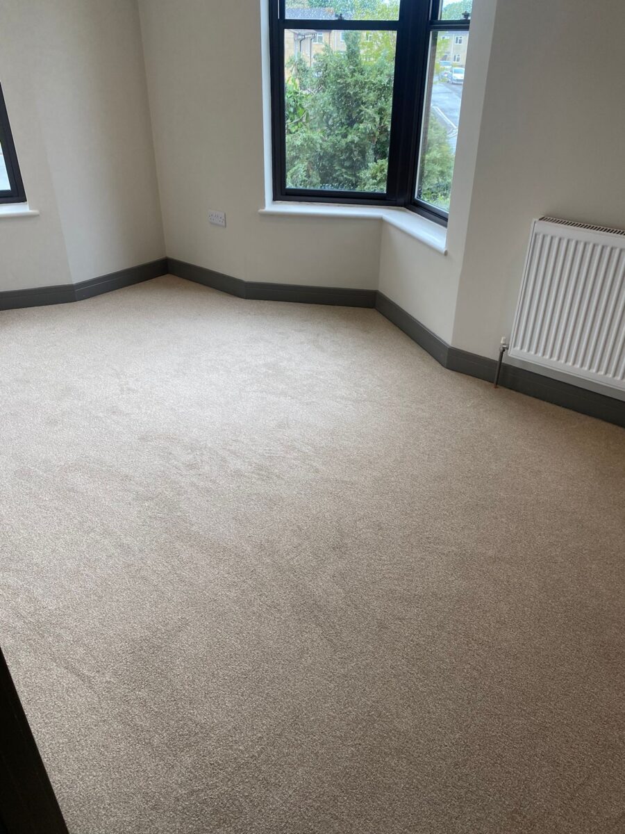Carpet flooring installed in bedroom