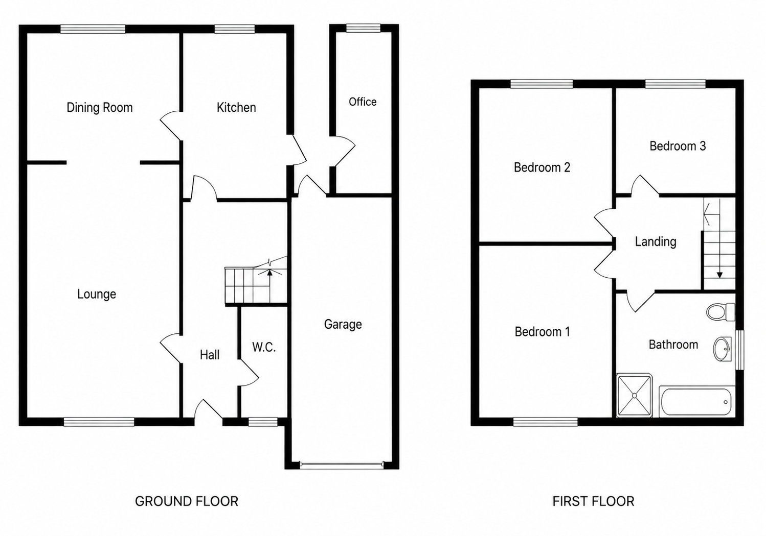3 Bedroom 1950s House Floorplan | MyFloorQuote