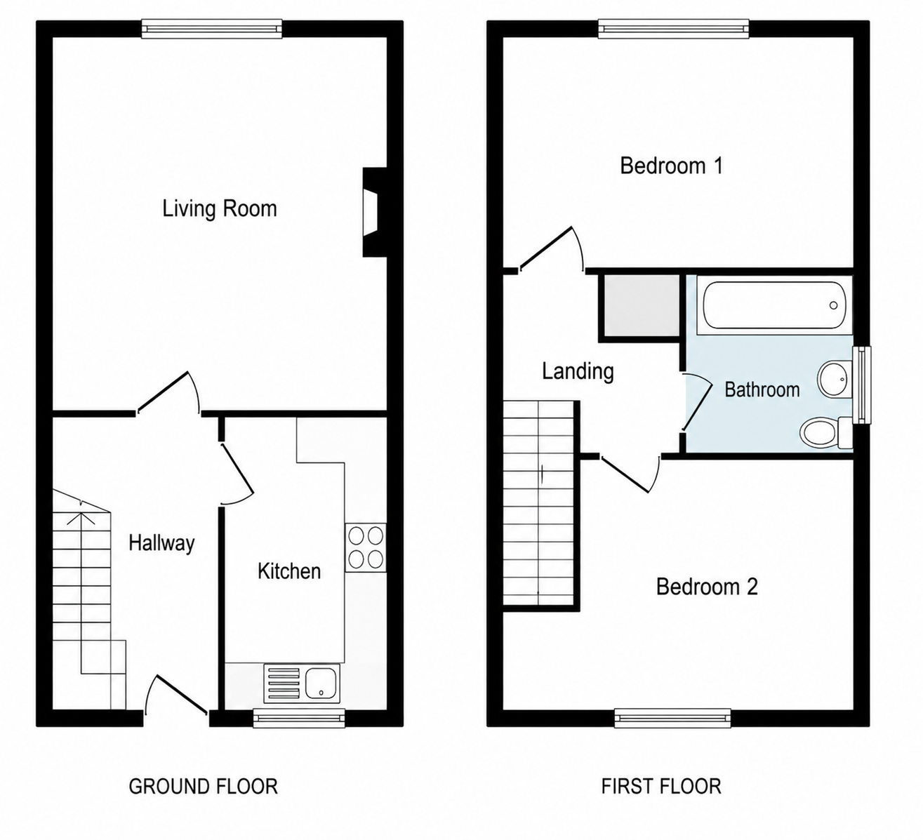 2 Bedroom 1960s House Floorplan | MyFloorQuote