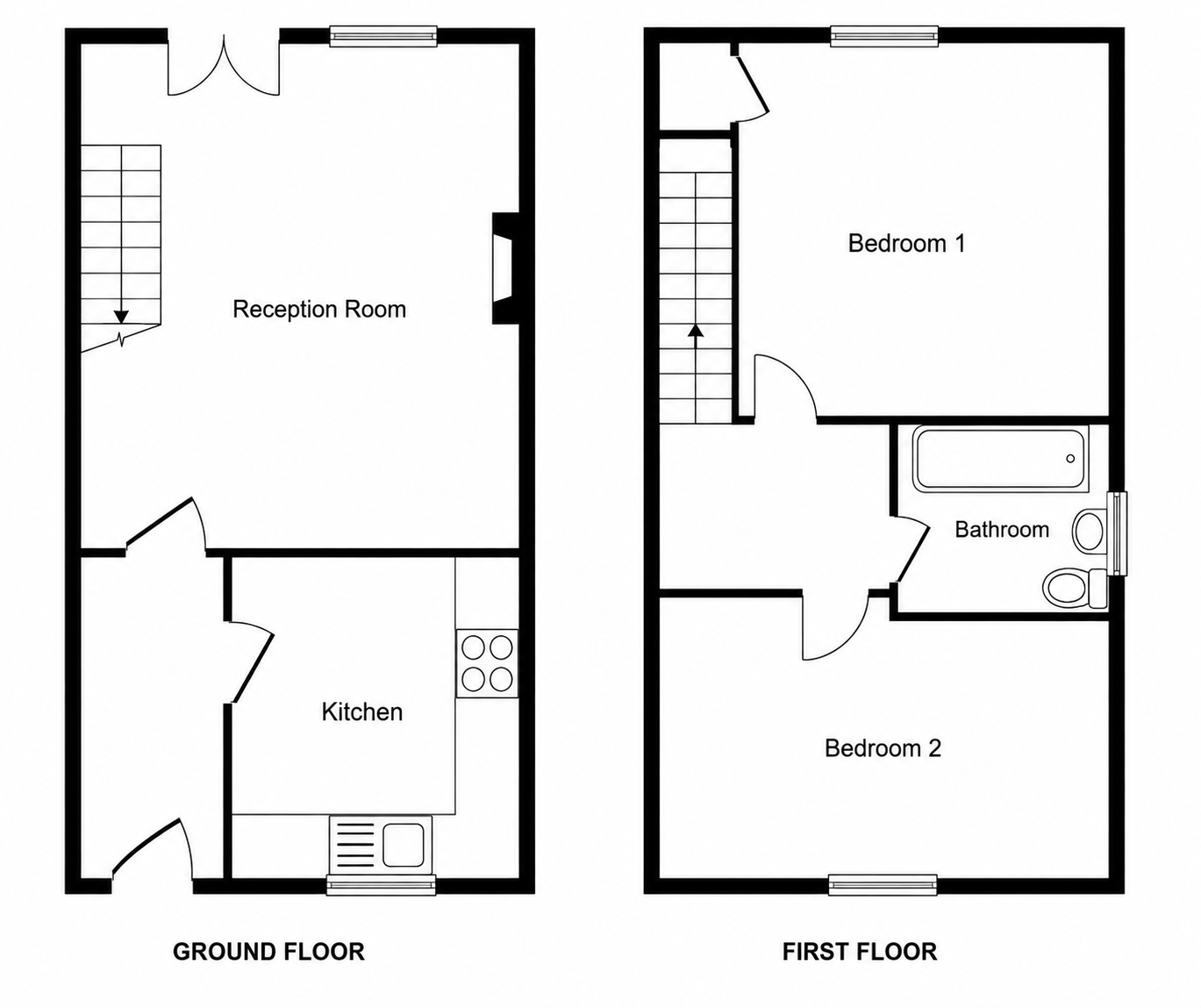 2 Bedroom 1970s House Floorplan | MyFloorQuote