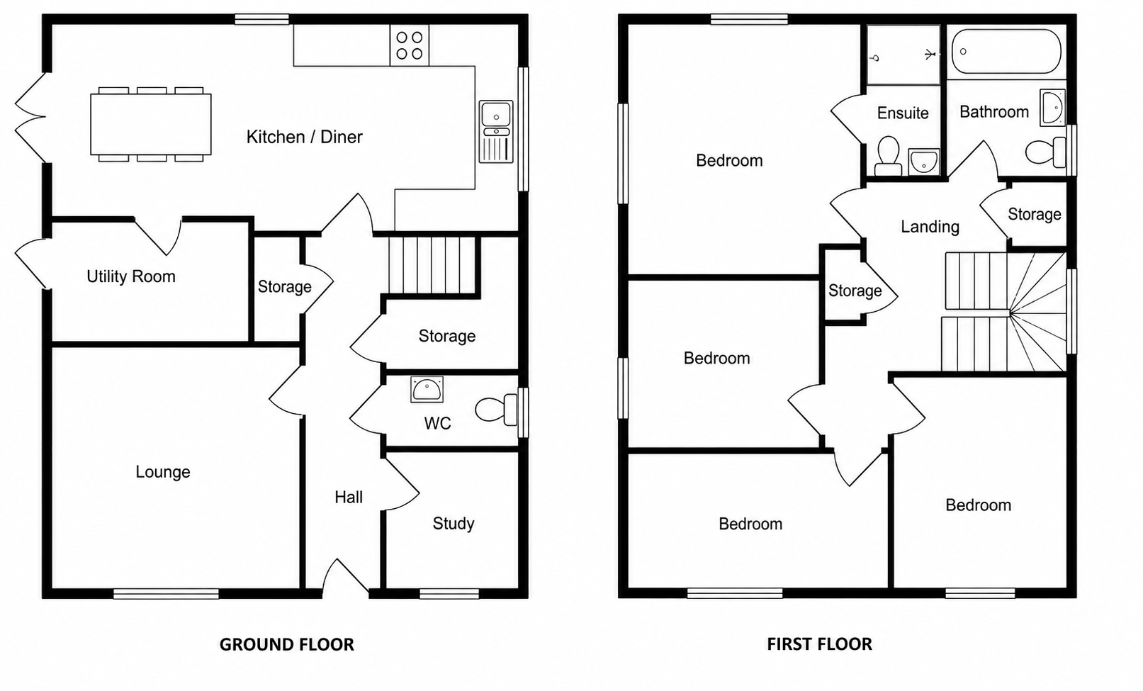 4 Bedroom 1970s House Floorplan | MyFloorQuote