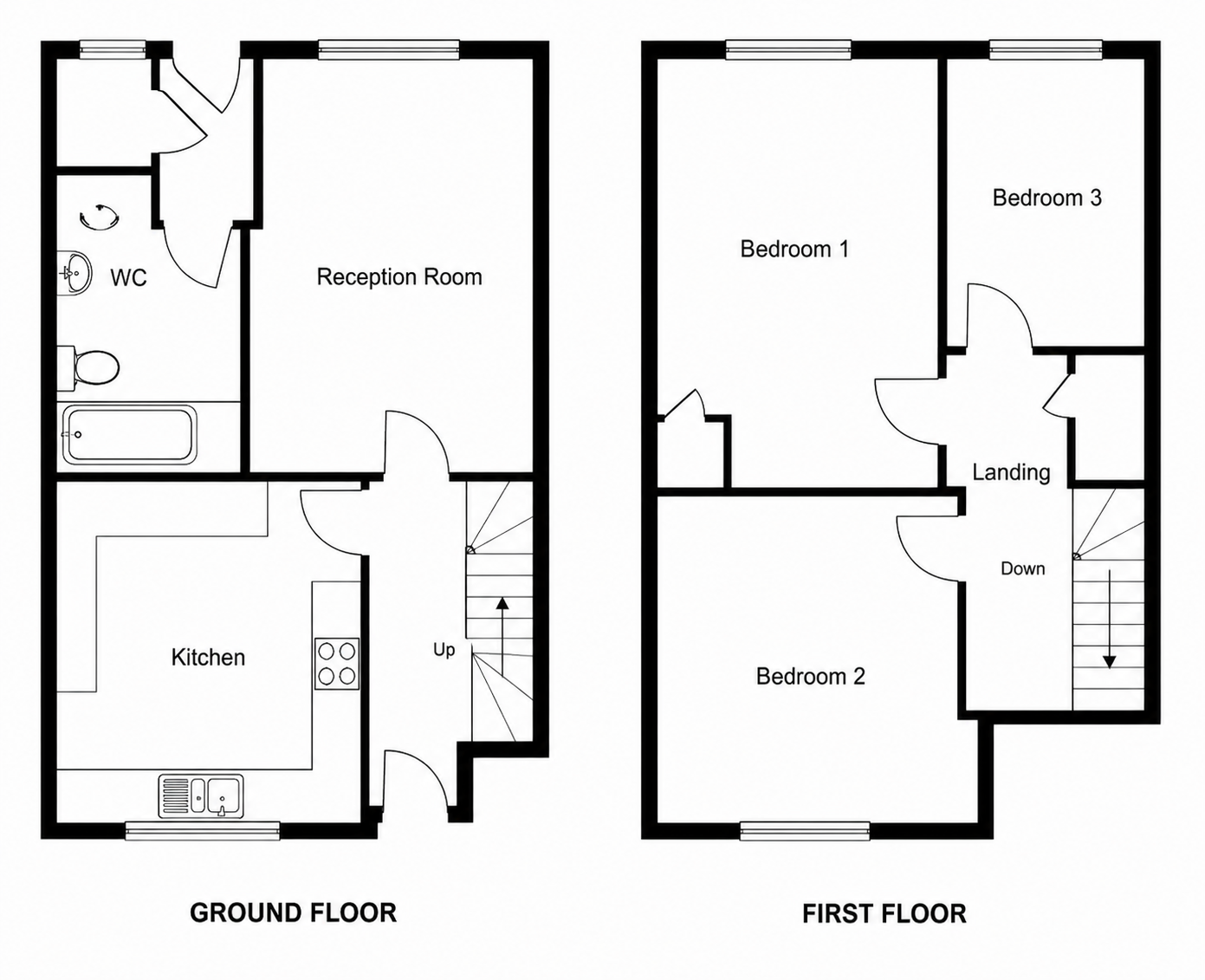 3 Bedroom 1990s House Floorplan | MyFloorQuote