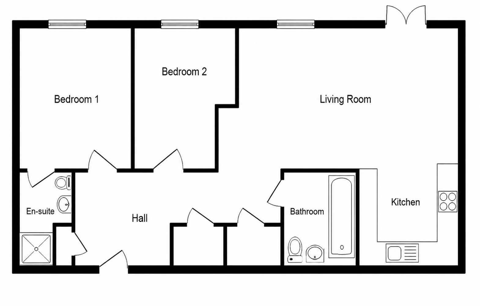 2 Bedroom Flat Floorplan | MyFloorQuote