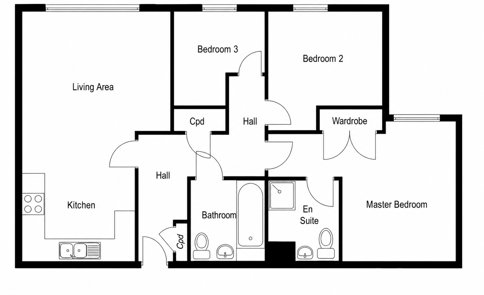 3 Bedroom Flat Floorplan | MyFloorQuote