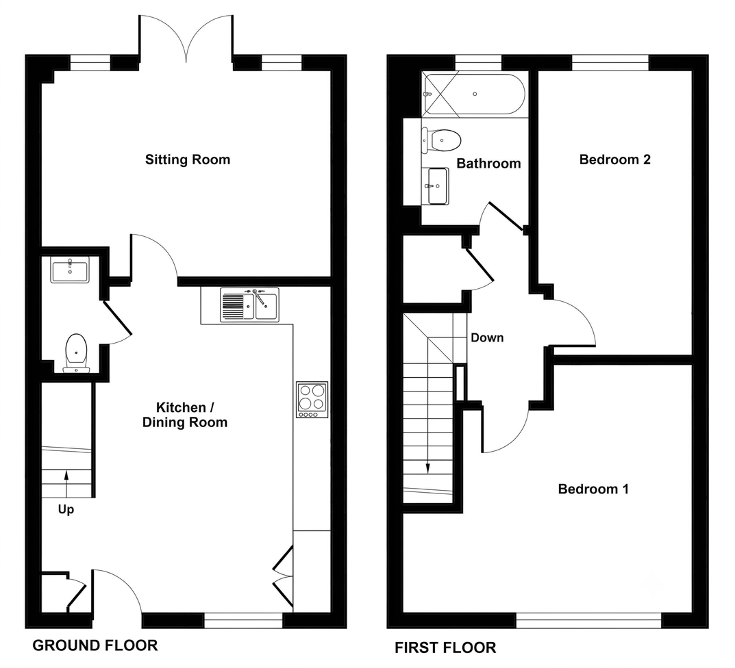 2 Bedroom Modern House Floorplan | MyFloorQuote