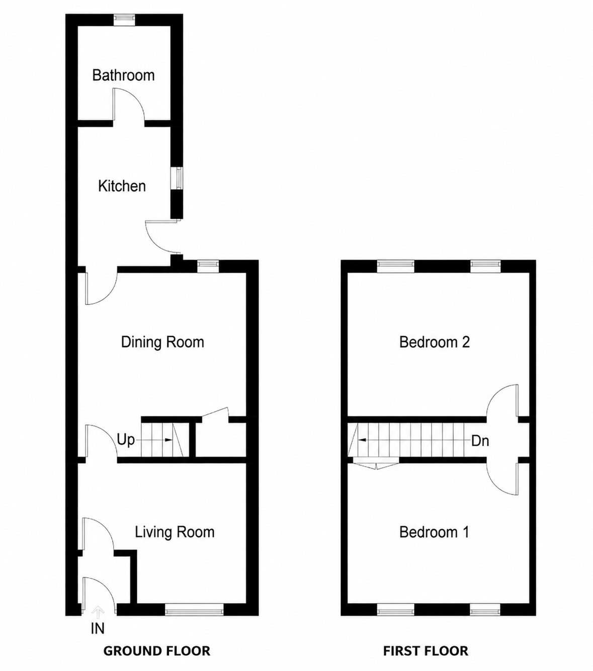 2 Bedroom Victorian House Floorplan | MyFloorQuote